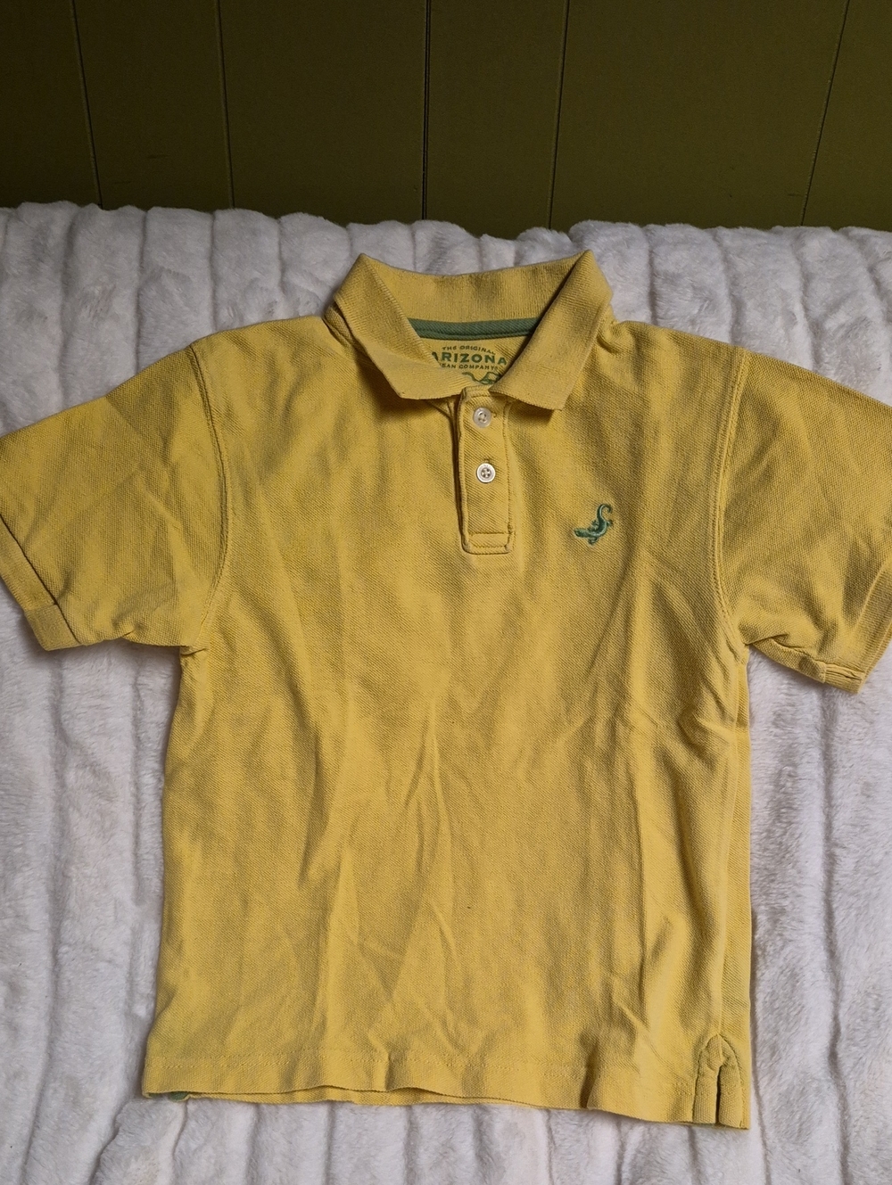 Arizona Jean Company Yellow Kids Polo with Green Embroidered Logo